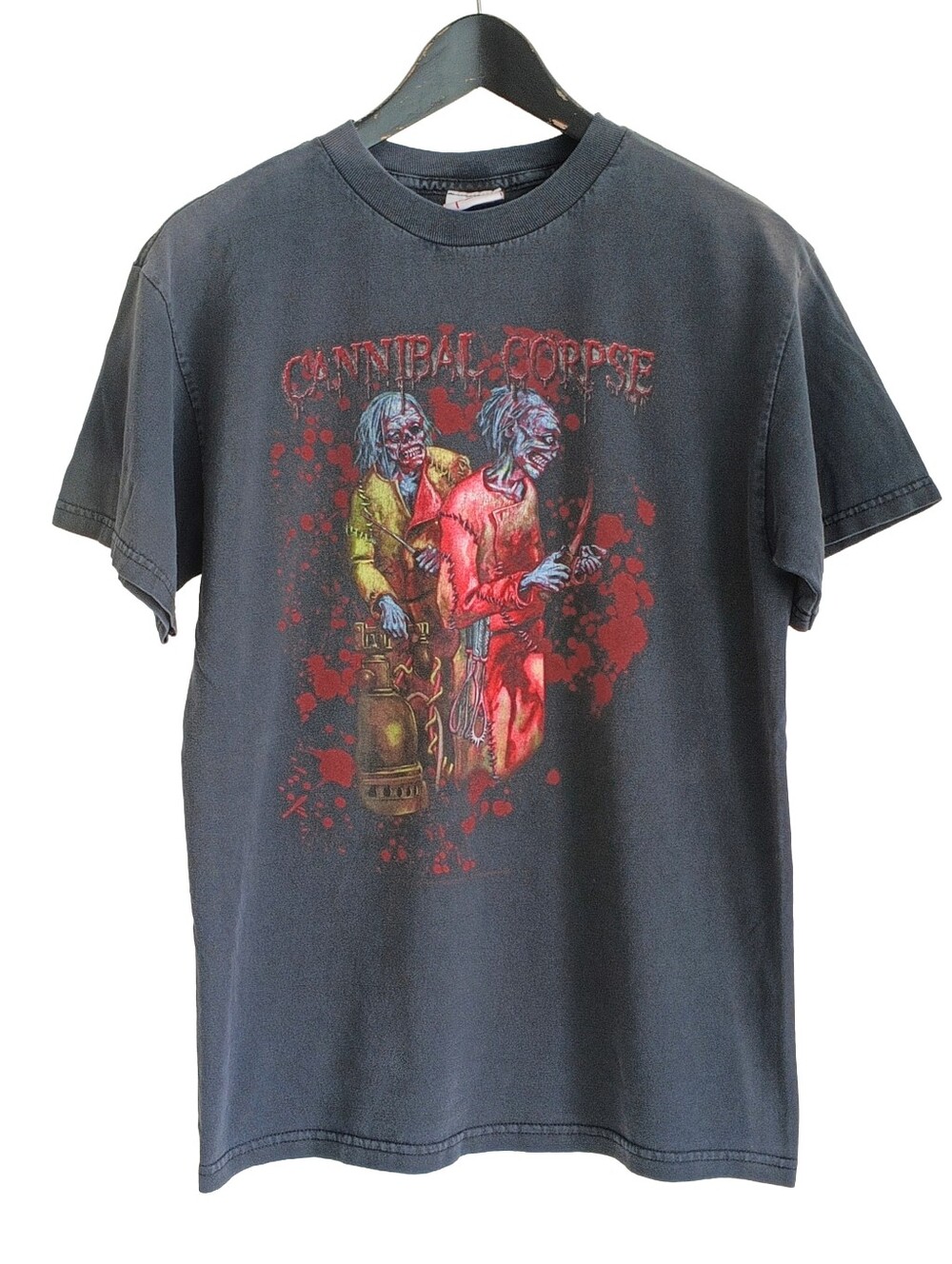VTG Y2K Cannibal Corpse Sun Faded Distressed Band Tee Philcos Death Metal Size M